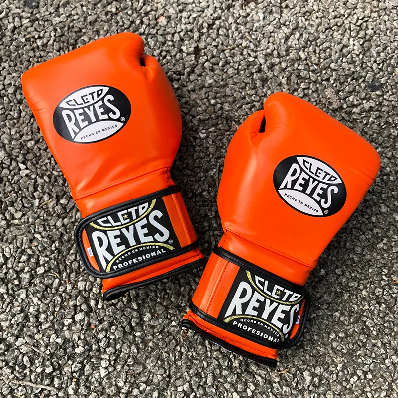 CLETO REYES GLOVES HOOK AND LOOP BOXING TIGER ORANGE - Image 2