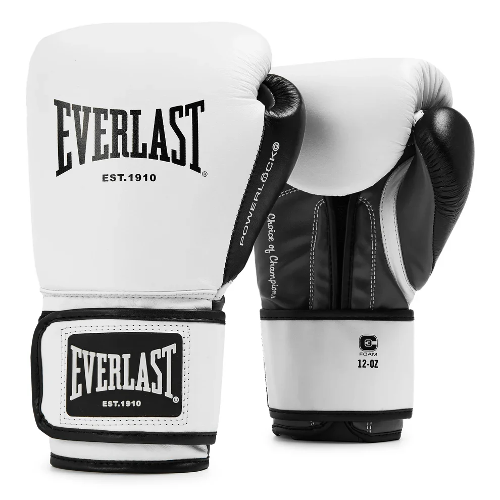 EVERLAST GLOVES POWERLOCK OG ADVANCE HOOK & LOOP WHITE/BLACK 16OZ
