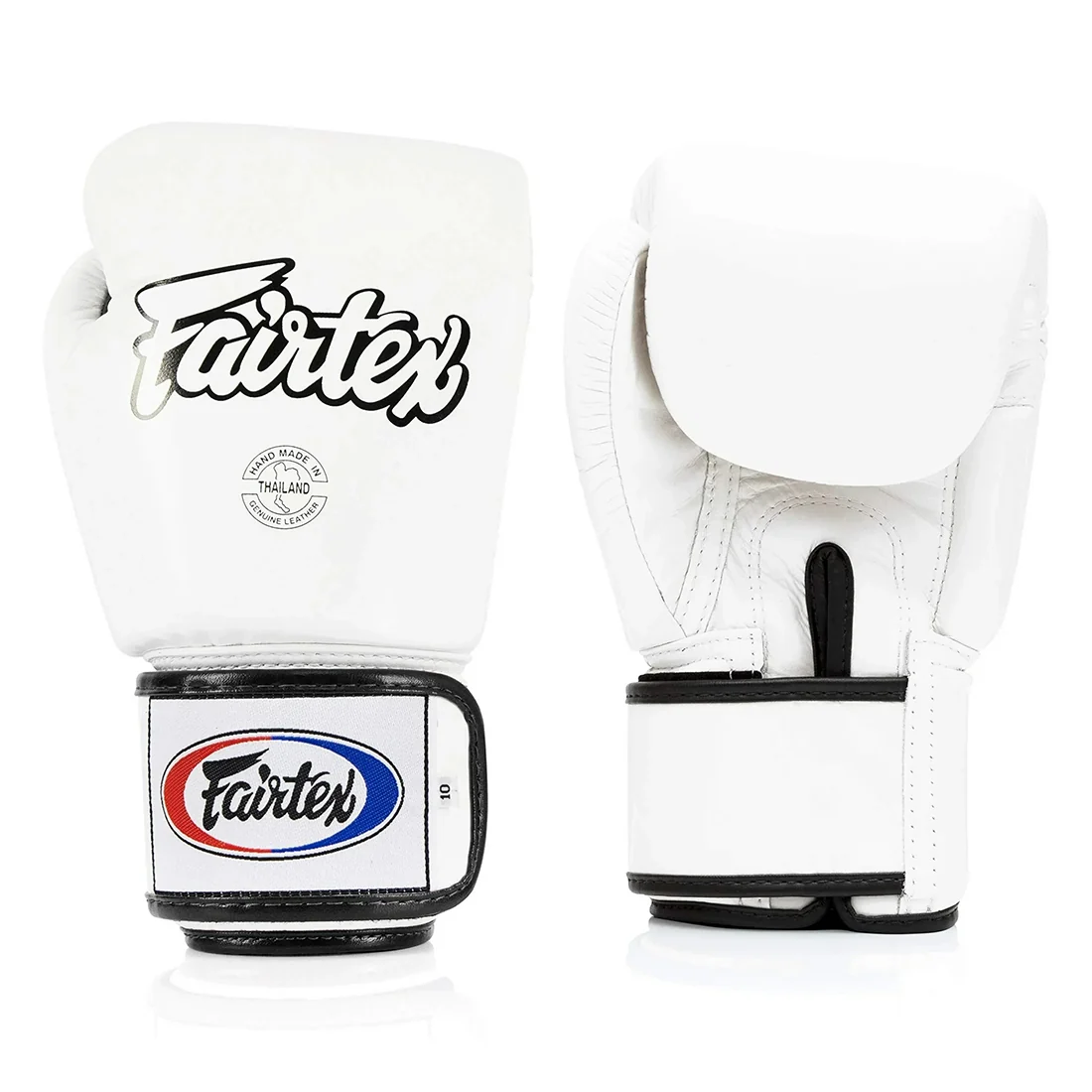 FAIRTEX GLOVES BGV1 HOOK AND LOOP LEATHER WHITE