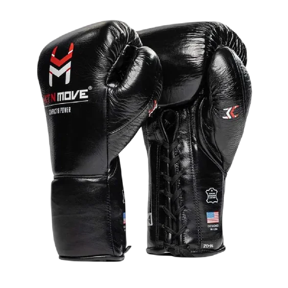 HIT N MOVE GLOVES COMPACT 16OZ LACE UP BLACK