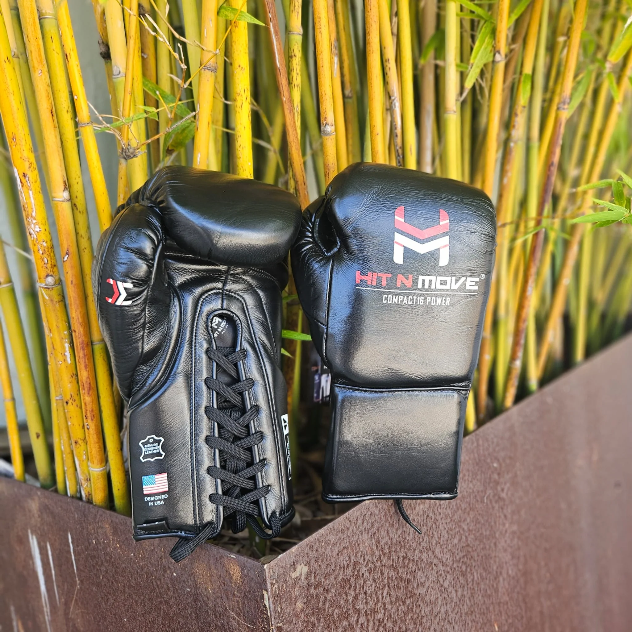 HIT N MOVE GLOVES COMPACT 16OZ LACE UP BLACK - Image 3