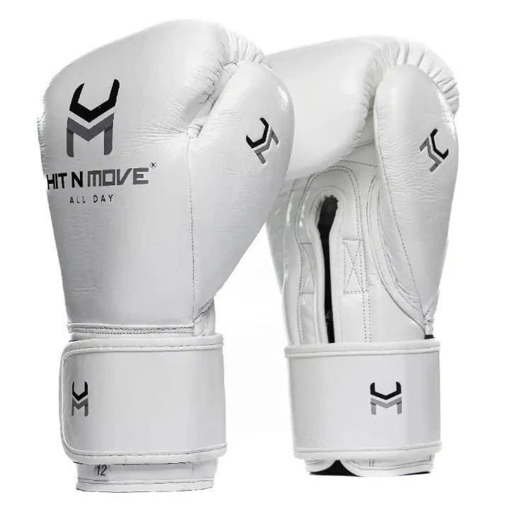 HIT N MOVE GLOVES AGILITY PRO GRIP HOOK & LOOP WHITE
