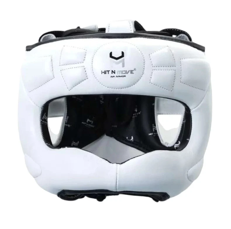 HIT N MOVE HEADGEAR FACE SAVER VISION WHITE SILVER
