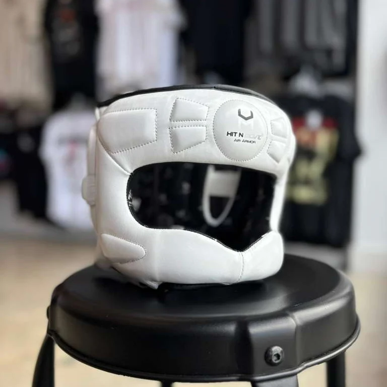 HIT N MOVE HEADGEAR FACE SAVER VISION WHITE SILVER - Image 3