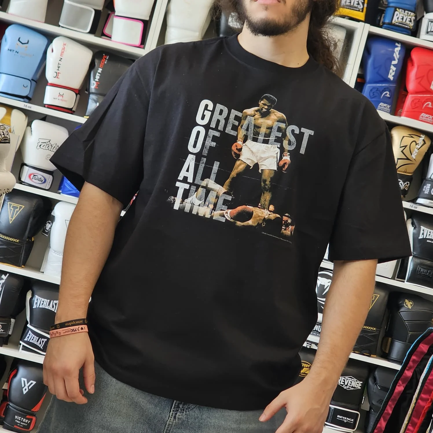 MUHAMMAD ALI SHIRT OVERSIZED HEAVYWEIGHT CHAMP BLACK/GREY - Image 2