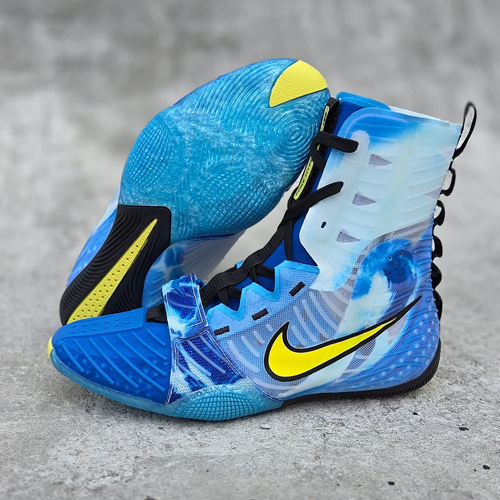 NIKE BOXING SHOES HYPERKO 3 LIMITED EDITION BLUE/SONIC YELLOW - Image 3