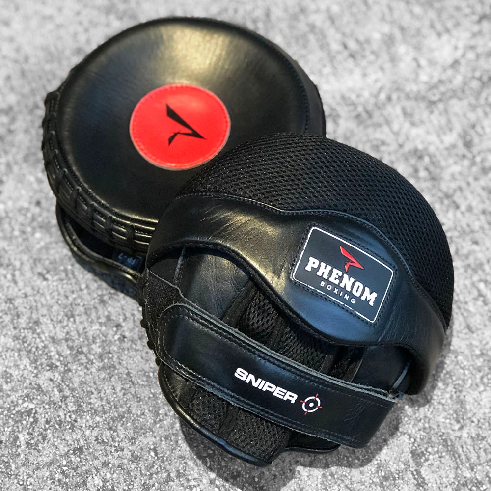 PHENOM BOXING FOCUS MITTS FP7 SNIPER MICRO MITTS BLACK/RED - Image 4