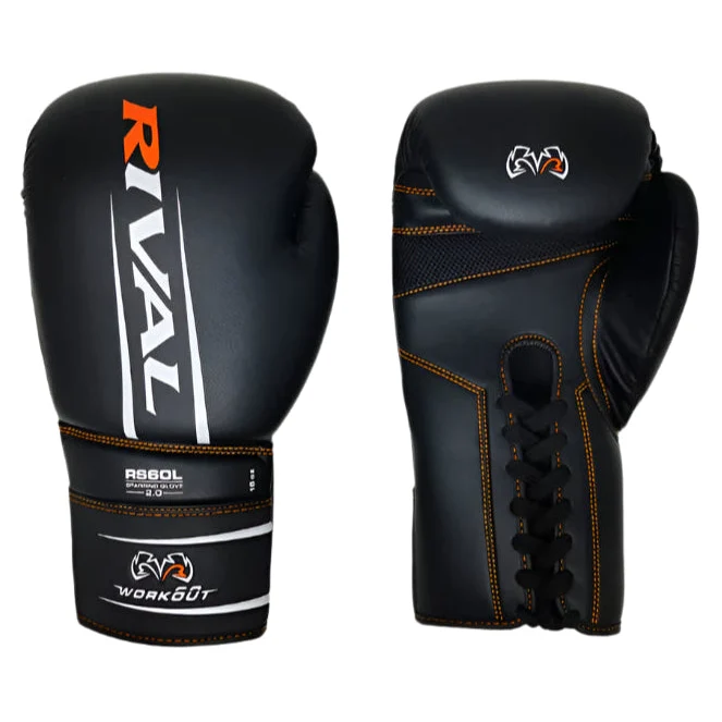 RIVAL GLOVES RS60L SPARRING GLOVE 2.0 LACE BLACK