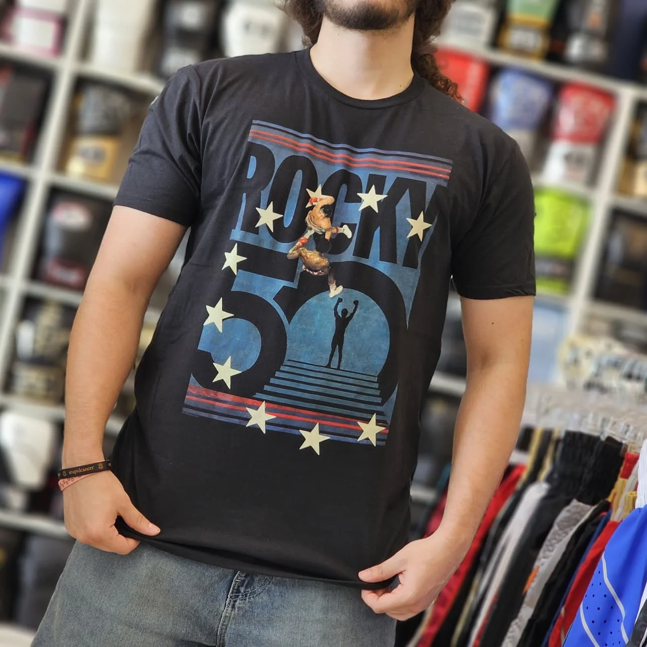 ROCKY SHIRT 50th BOXING RING BLACK/BLUE - Image 2
