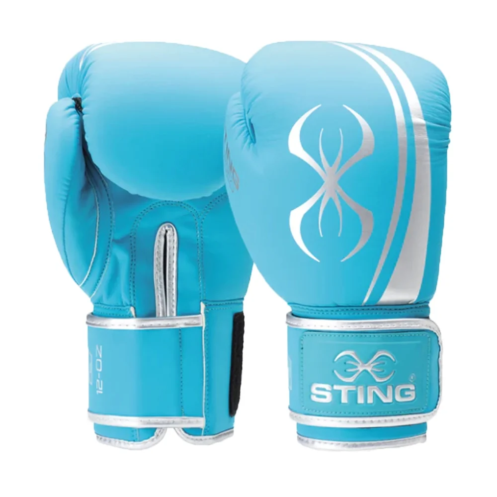 STING BOXING GLOVES AURORA HOOK & LOOP TEAL SILVER