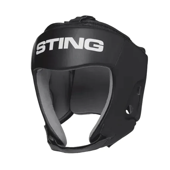 STING HEADGEAR USA BOXING APPROVED OPEN FACE BLACK