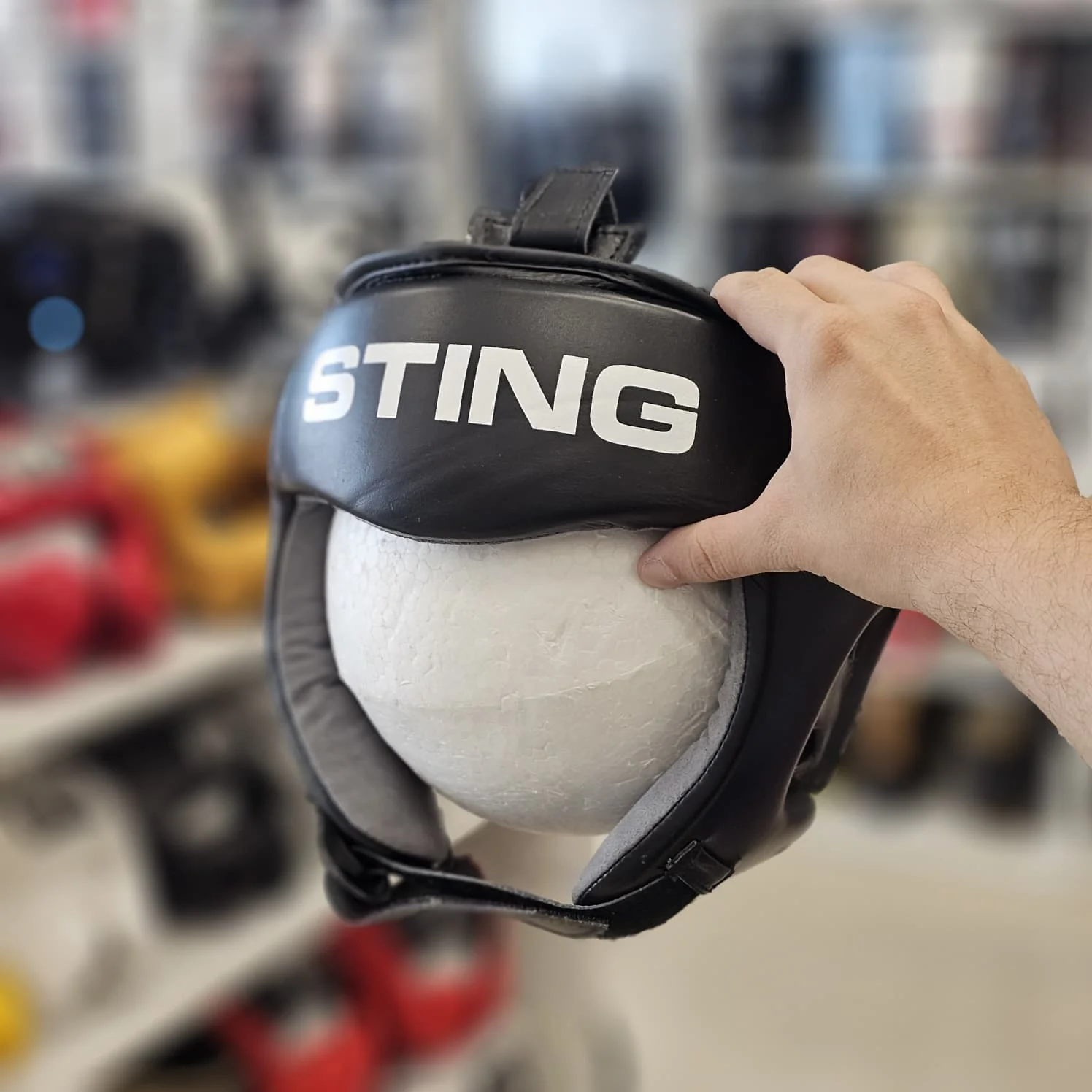 STING HEADGEAR USA BOXING APPROVED OPEN FACE BLACK - Image 2