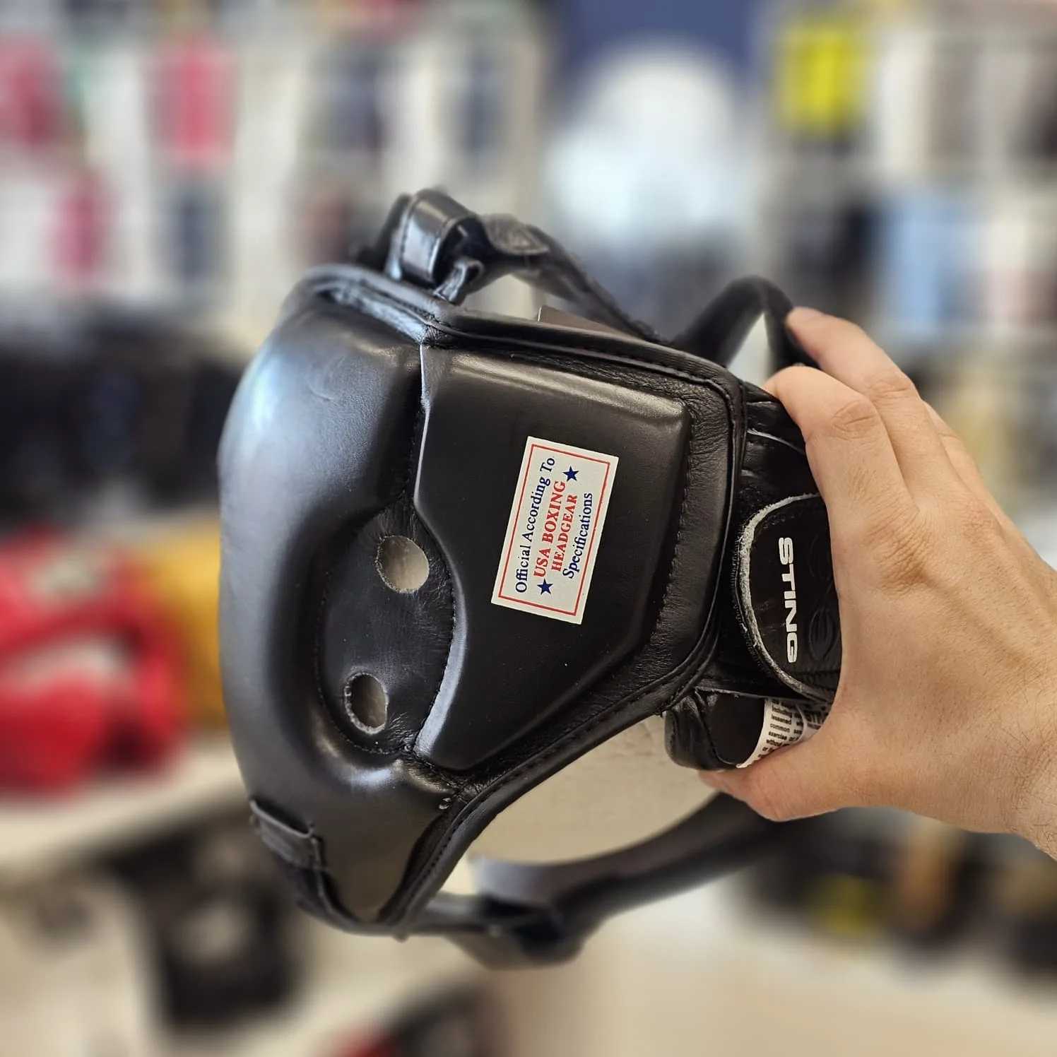 STING HEADGEAR USA BOXING APPROVED OPEN FACE BLACK - Image 3