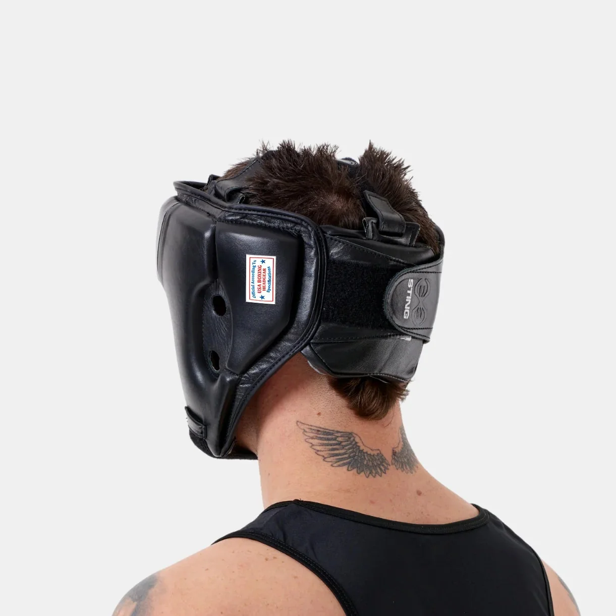 STING HEADGEAR USA BOXING APPROVED OPEN FACE BLACK - Image 5