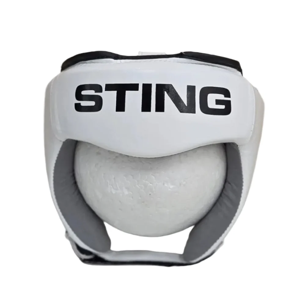 STING HEADGEAR USA BOXING APPROVED OPEN FACE WHITE