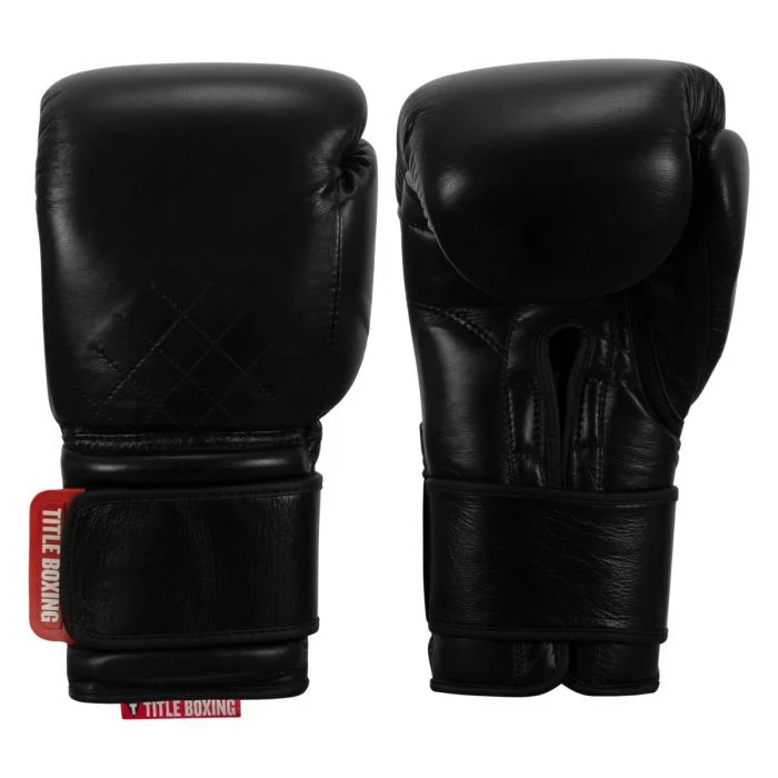 TITLE GLOVES LEATHER KO-VERT HOOK AND LOOP BLACK