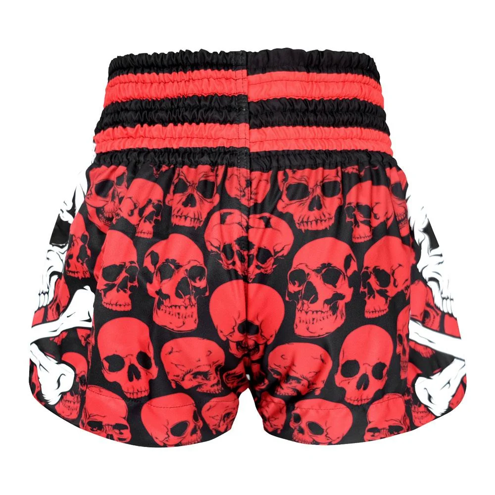 TUFF MUAY THAI SHORTS SKULL RED/BLACK - Image 4