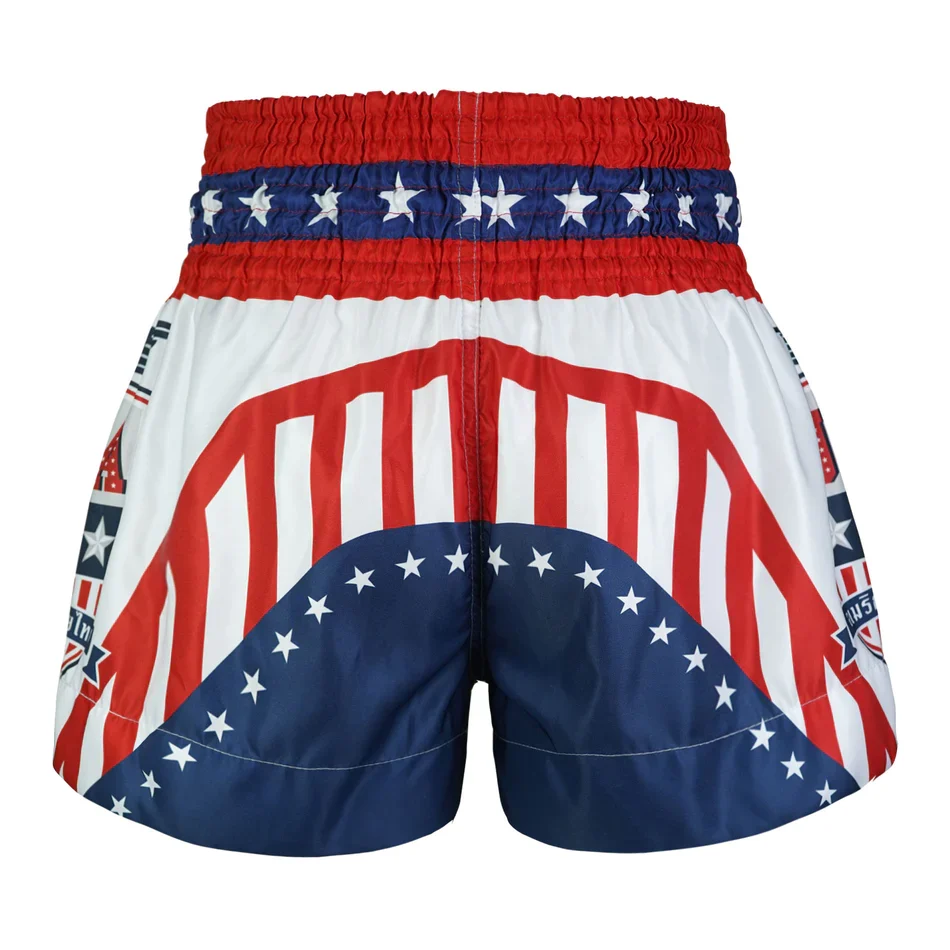 TUFF MUAY THAI SHORTS UNCLE SAM WHITE/BLUE/RED - Image 3