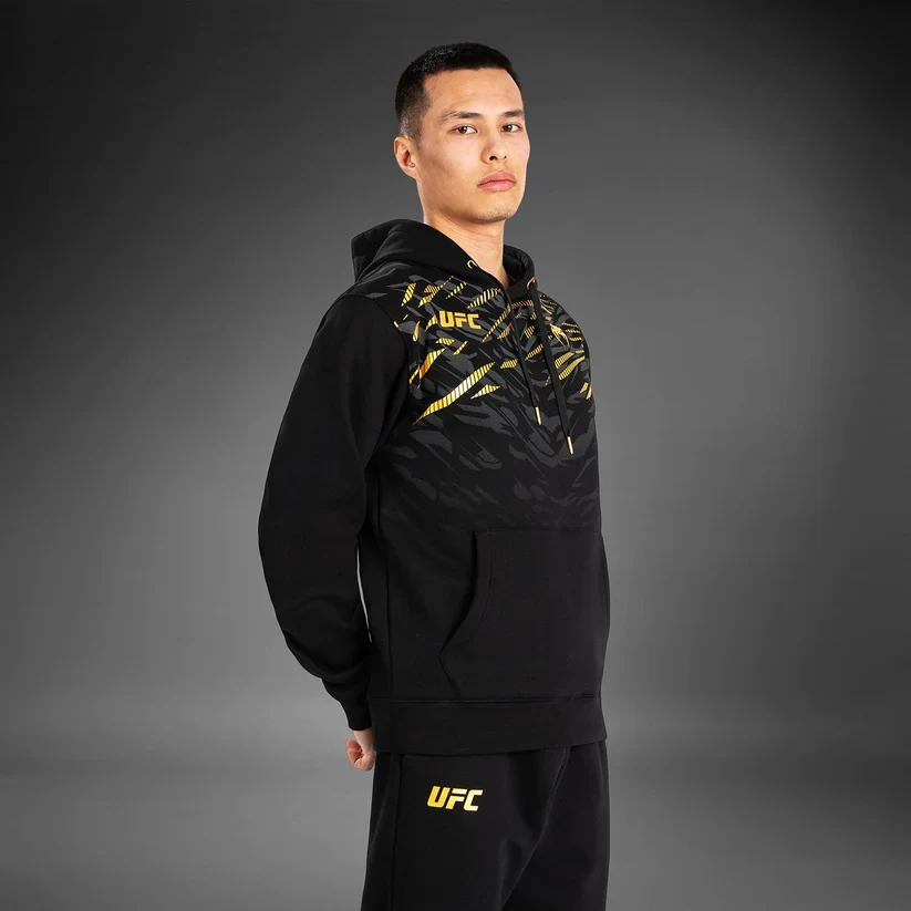 UFC HOODIE BY VENUM FUSION PULLOVER BLACK/GOLD - Image 4