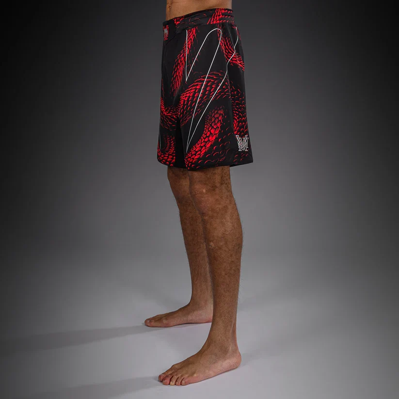 VENUM FIGHT SHORTS MMA MATUPA BLACK/RED/SILVER - Image 4