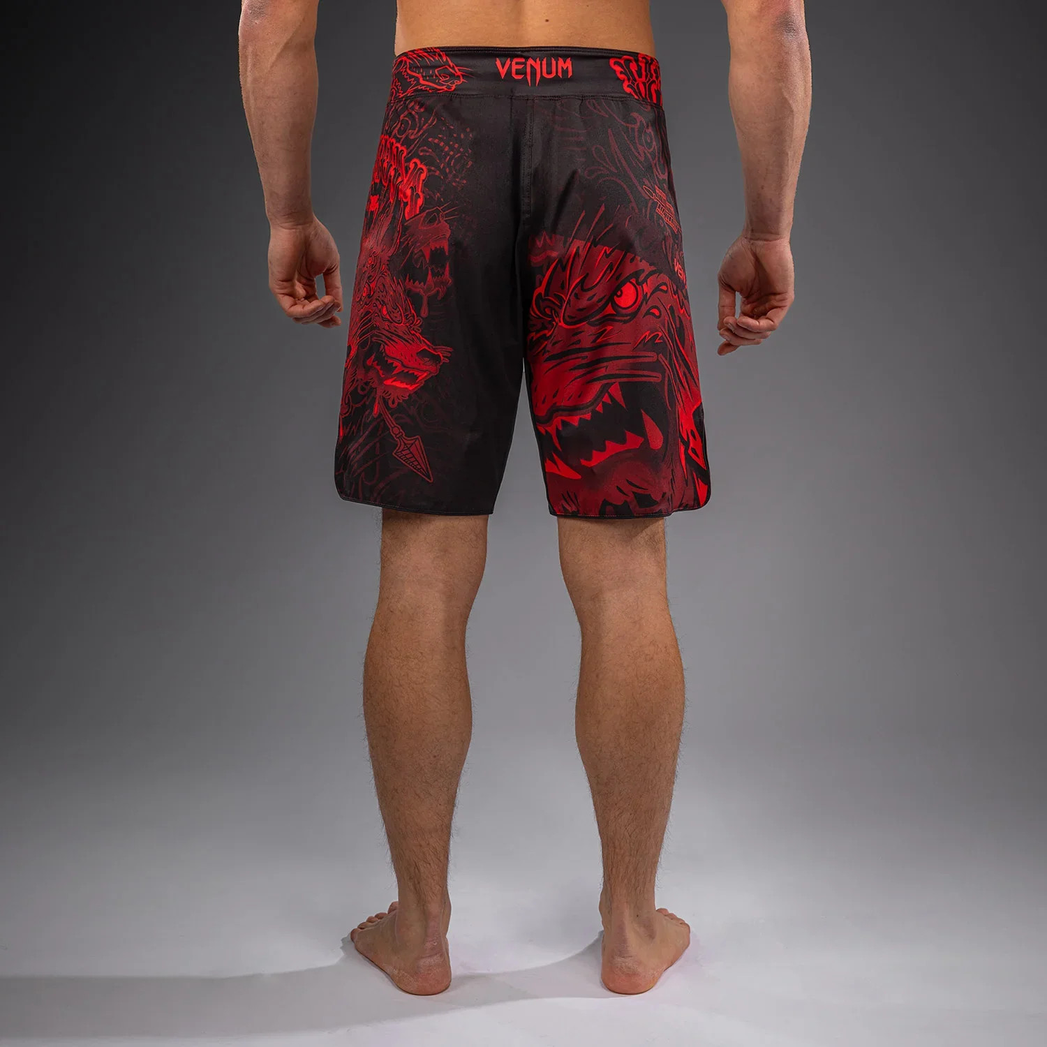 VENUM FIGHT SHORTS WOLF ATAK BLACK/RED - Image 2