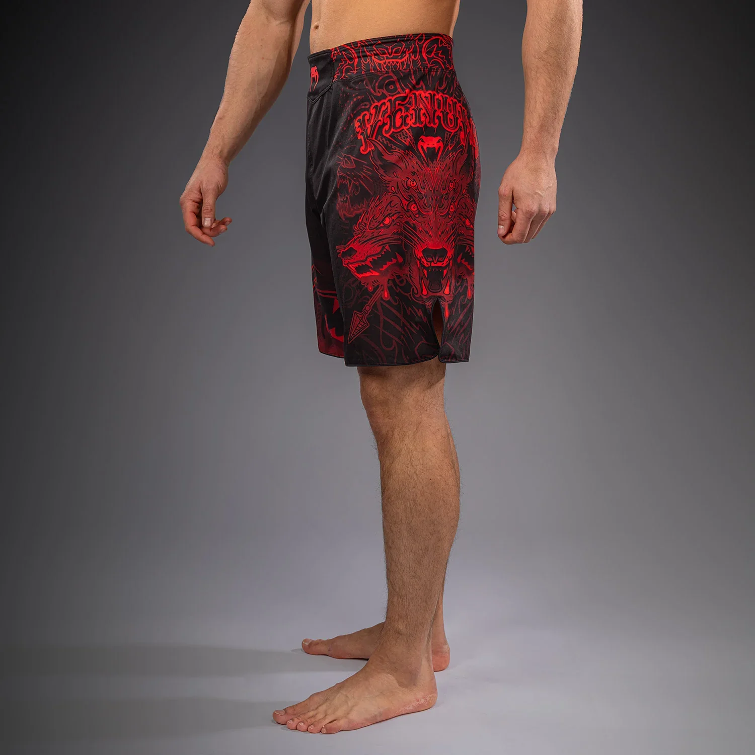 VENUM FIGHT SHORTS WOLF ATAK BLACK/RED - Image 4