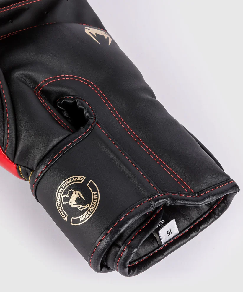 VENUM GLOVES ELITE BOXING H&L BLACK/GOLD/RED - Image 3