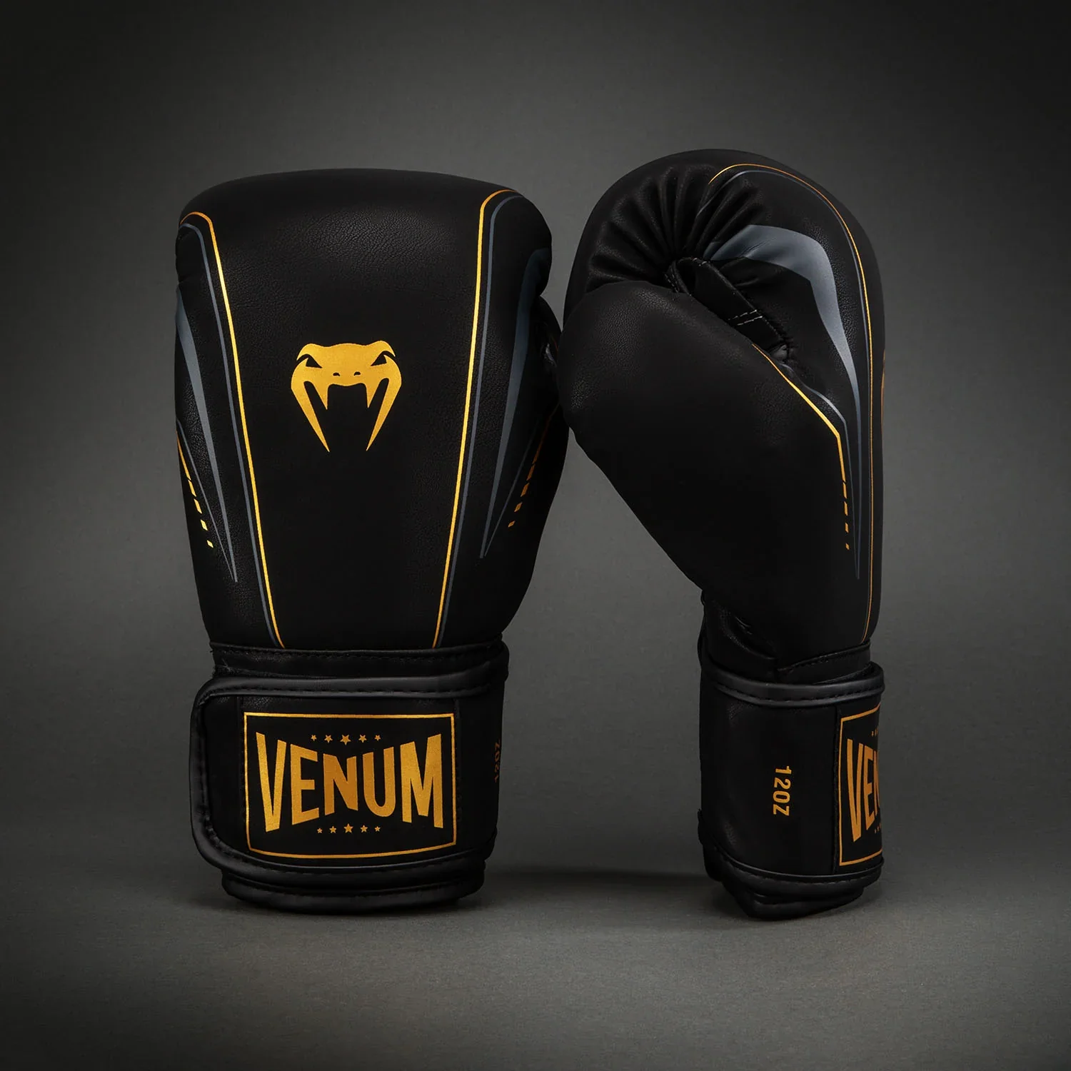 VENUM GLOVES STREAMLINE HOOK AND LOOP BLACK/GOLD - Image 2