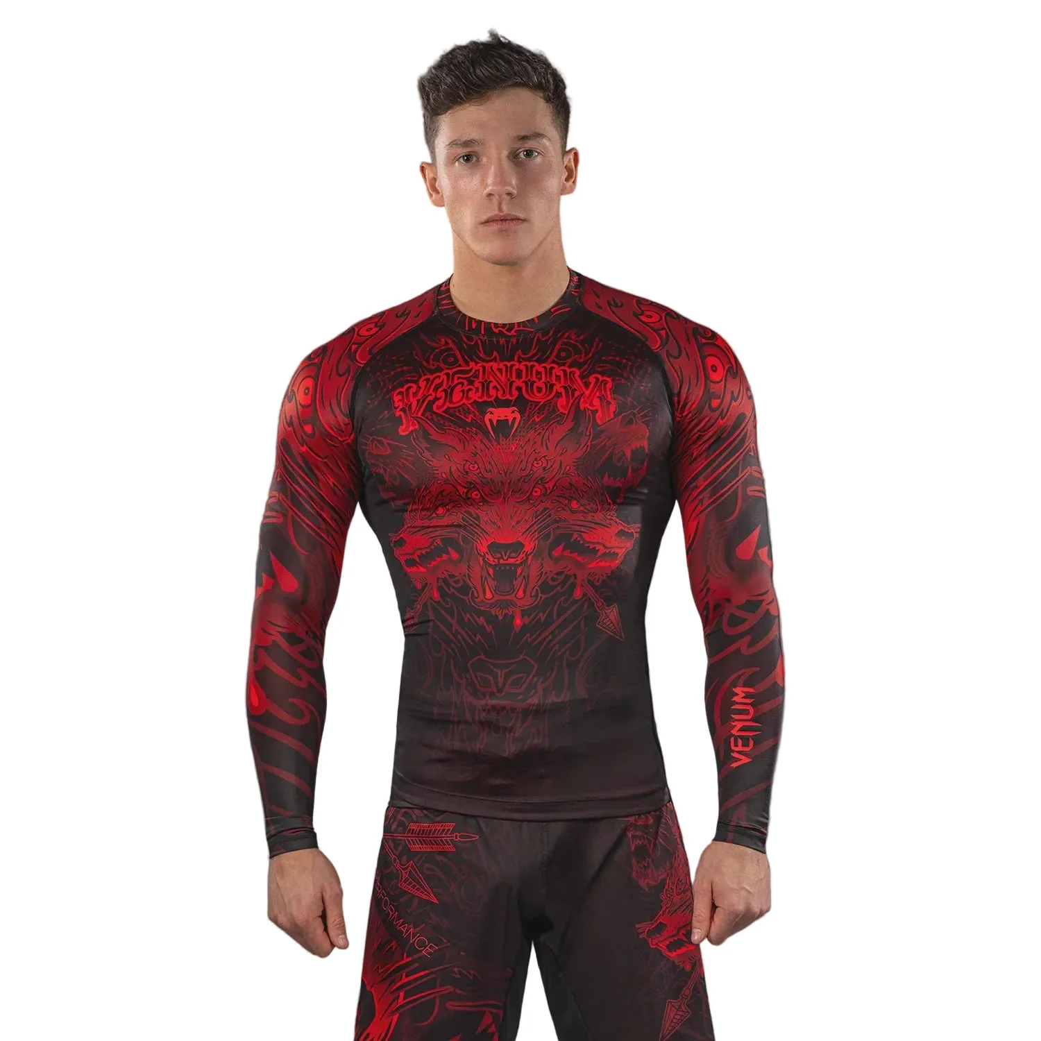 VENUM RASHGUARD L/S WOLF ATAK BLACK/RED