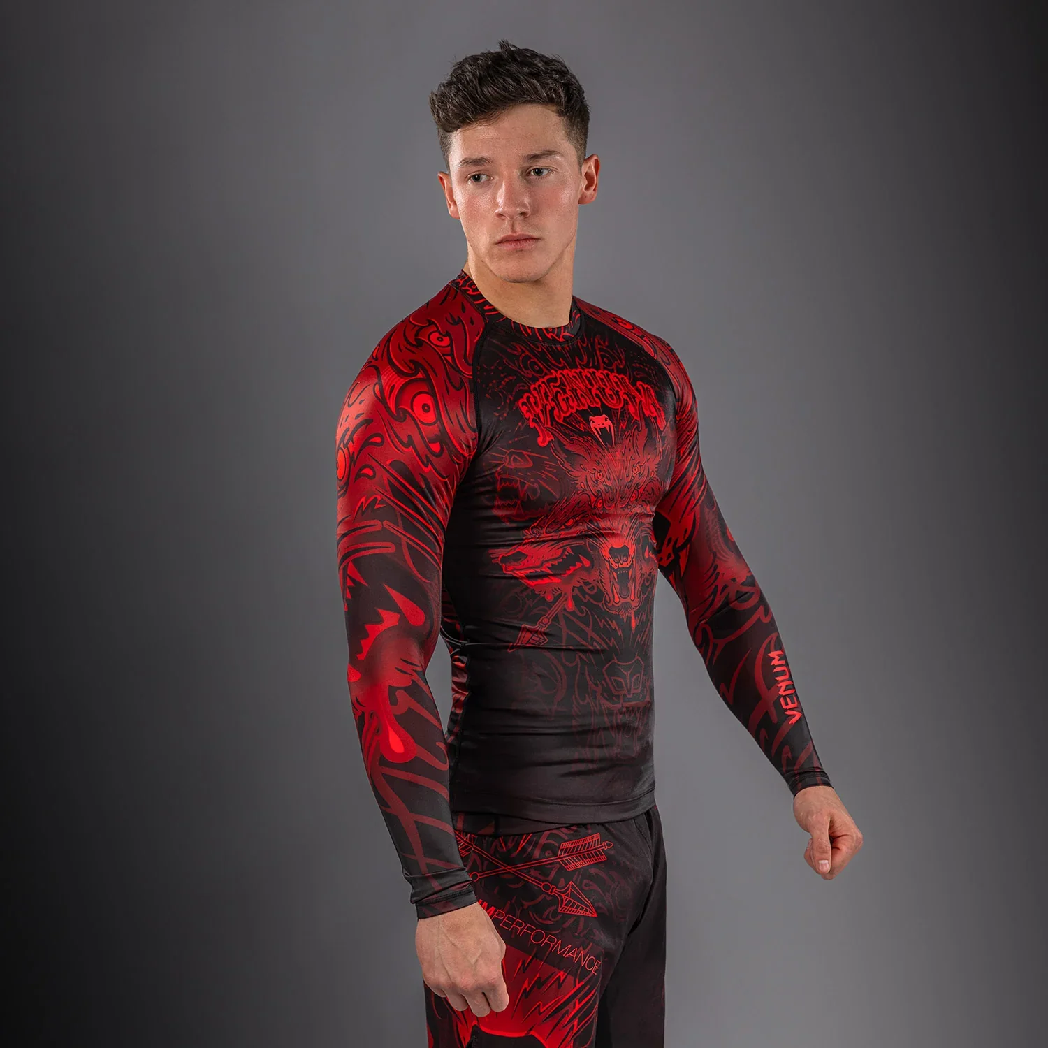 VENUM RASHGUARD L/S WOLF ATAK BLACK/RED - Image 3