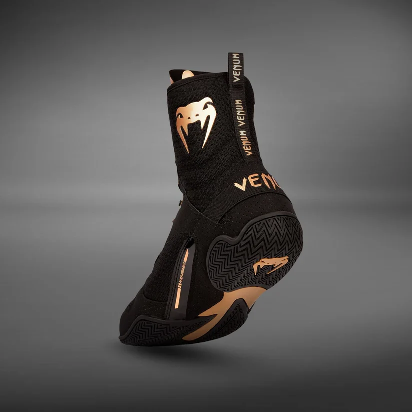 VENUM SHOES ELITE BOXING BLACK /BRONZE - Image 4