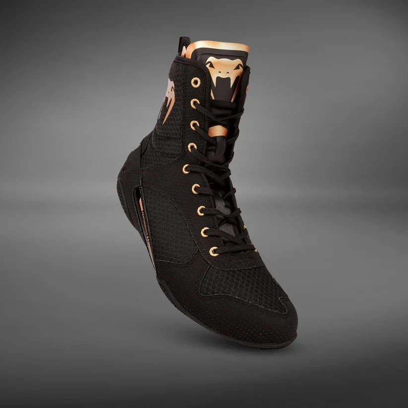 VENUM SHOES ELITE BOXING BLACK /BRONZE - Image 5