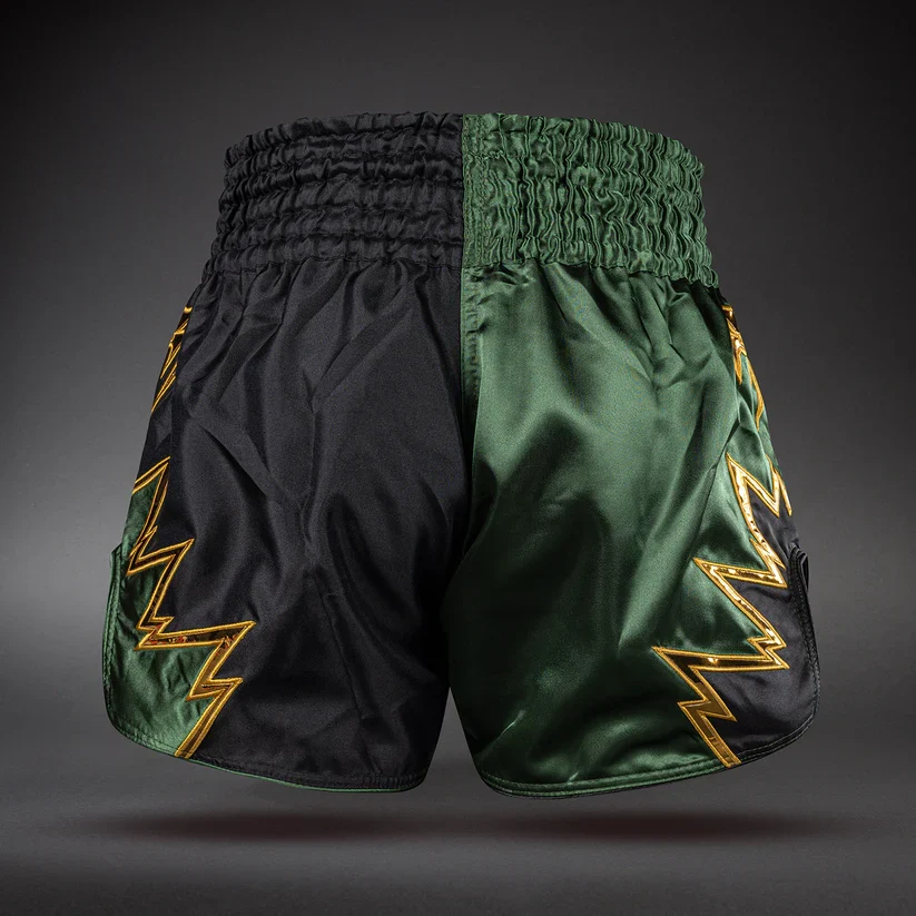 VENUM THAI SHORTS INFERNO 2.0 BLACK/GREEN KHAKI - Image 3