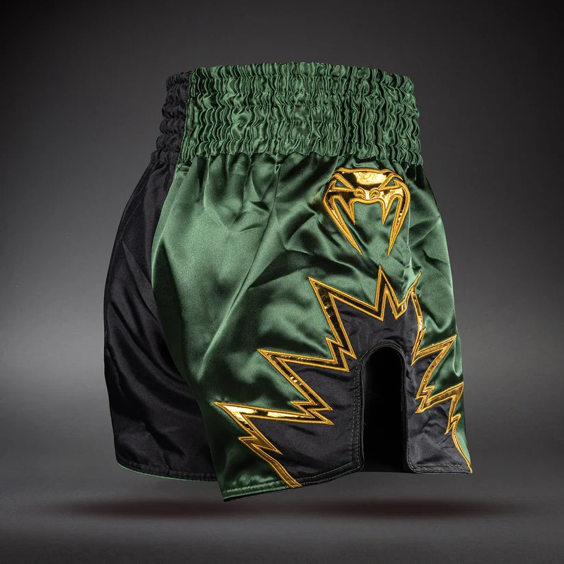VENUM THAI SHORTS INFERNO 2.0 BLACK/GREEN KHAKI - Image 4
