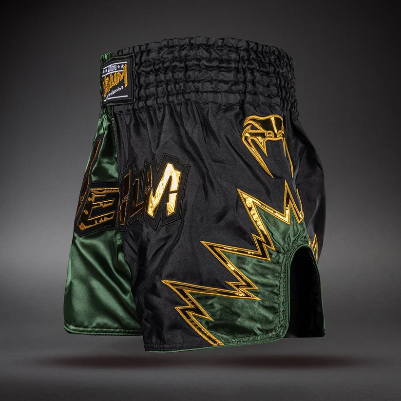 VENUM THAI SHORTS INFERNO 2.0 BLACK/GREEN KHAKI - Image 5