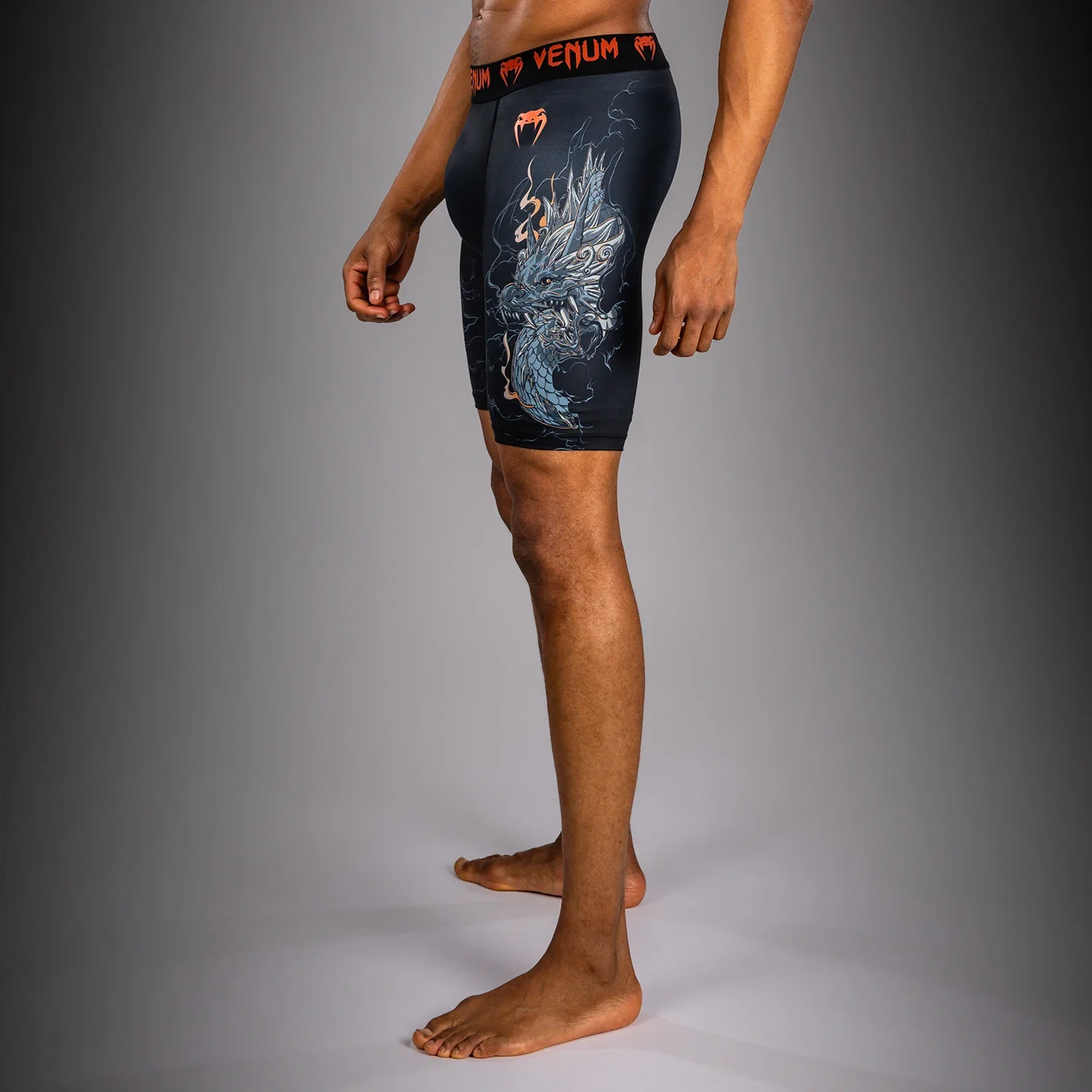 VENUM VALE TUDO SHORTS THUNDER DRAGON BLACK/GREY/COPPER - Image 3