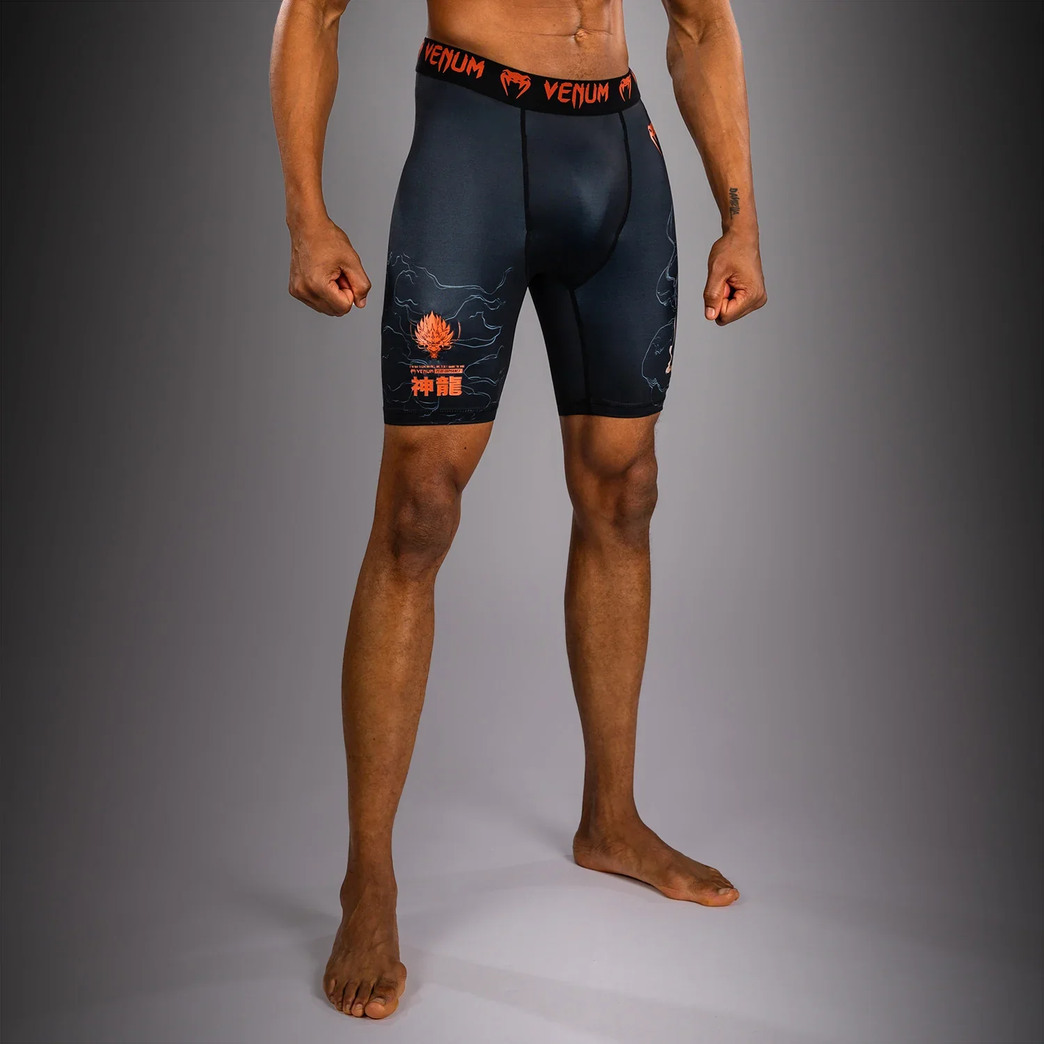 VENUM VALE TUDO SHORTS THUNDER DRAGON BLACK/GREY/COPPER - Image 4