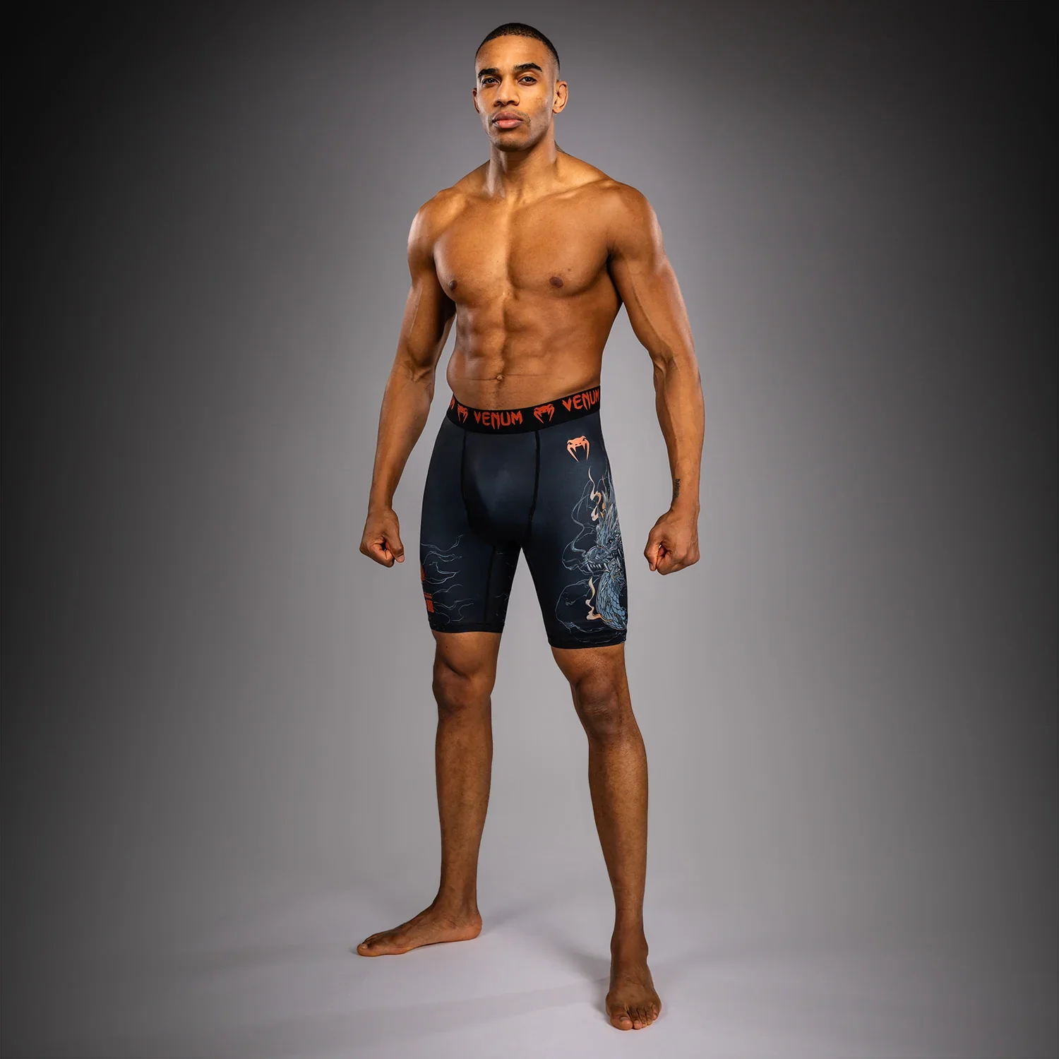 VENUM VALE TUDO SHORTS THUNDER DRAGON BLACK/GREY/COPPER - Image 5