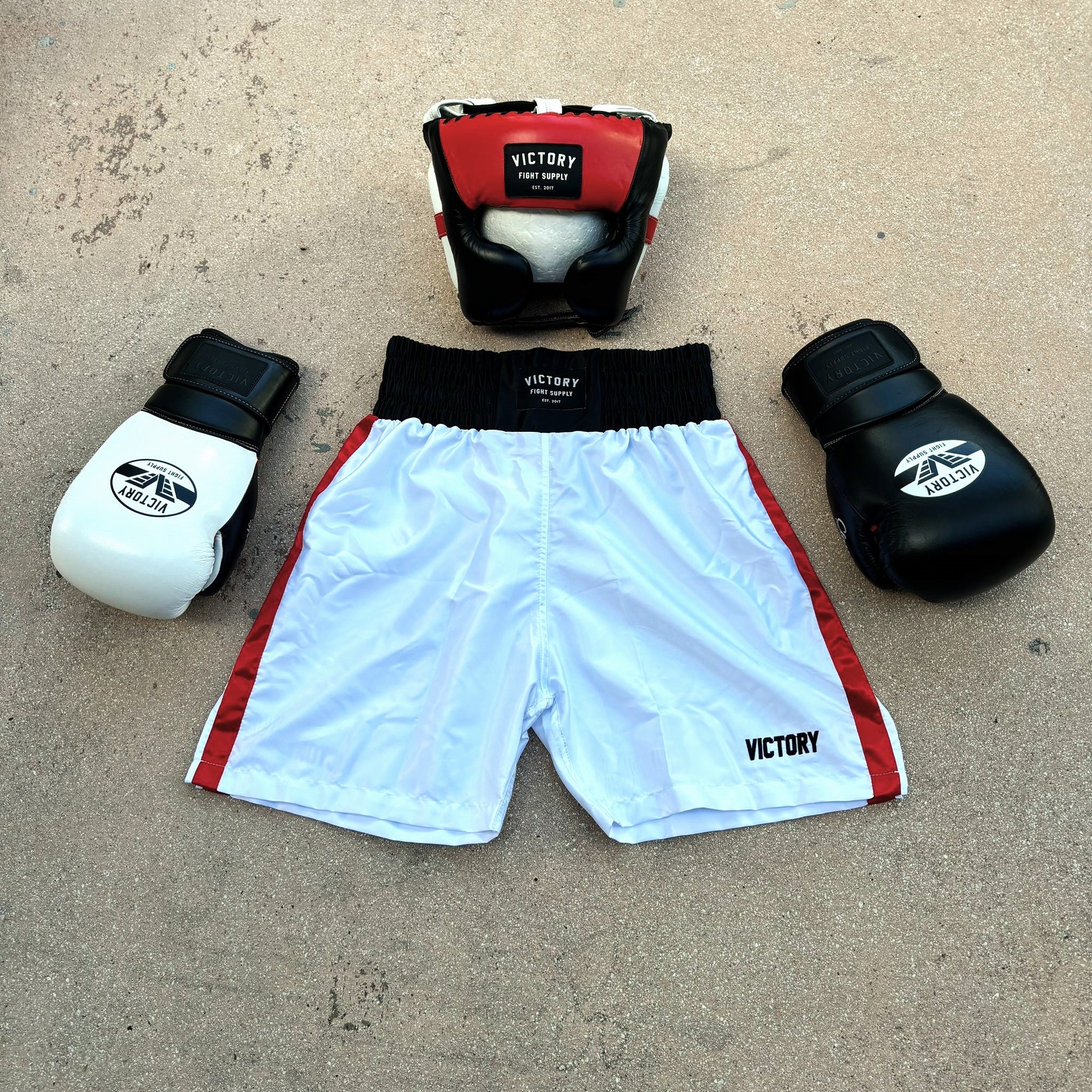 VICTORY BOXING SHORTS VICE SERIES WHITE/RED/BLACK - Image 3