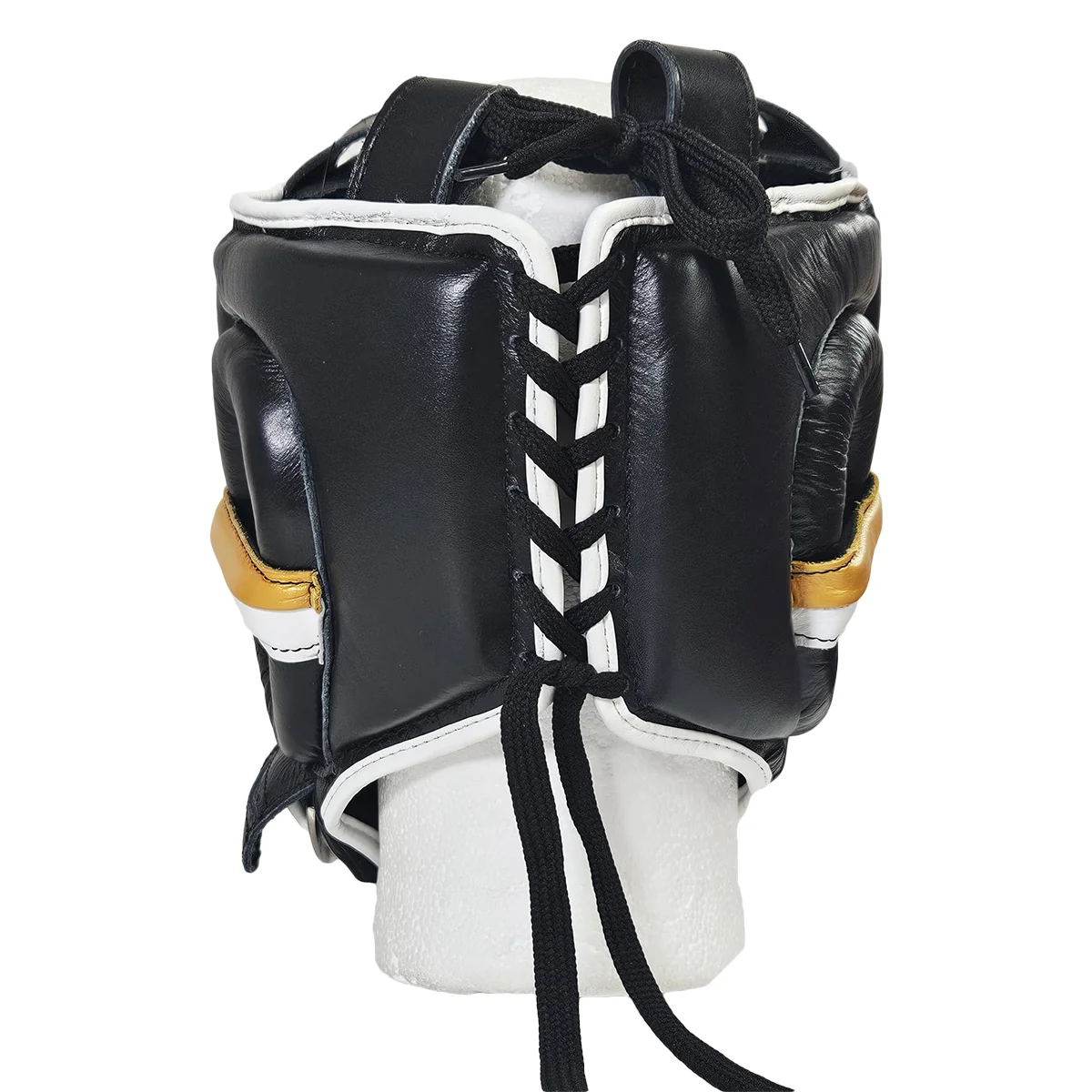VICTORY HEADGEAR CHEEK LEATHER SAVAGE V2 BLACK/WHITE/GOLD - Image 3