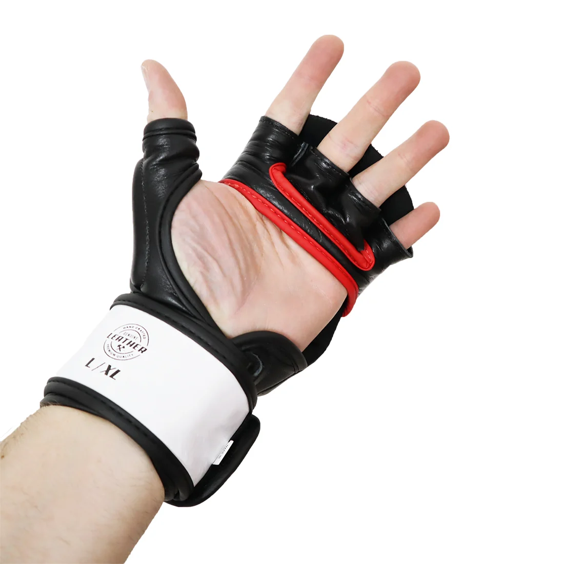 VICTORY MMA GLOVES SPARRING CLASSIC LEATHER WHITE/BLACK - Image 5