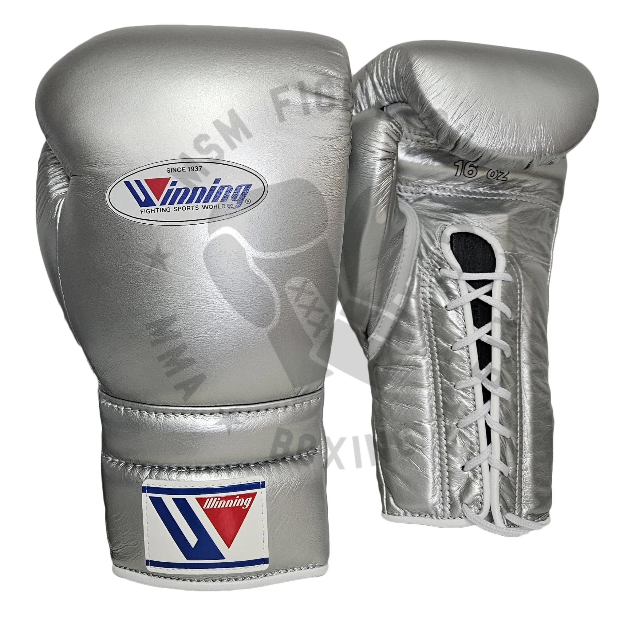 WINNING GLOVES CUSTOM LACE 16OZ SILVER