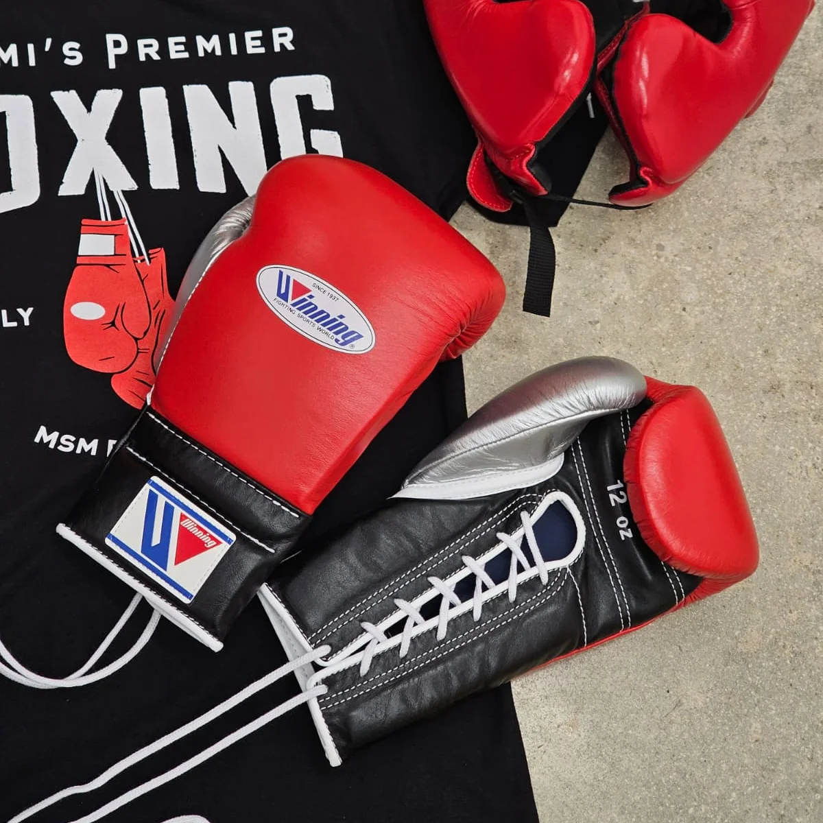 WINNING GLOVES CUSTOM LACE RED/BLACK/SILVER - Image 2
